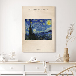 Vincent van Gogh "Gwiaździsta noc" - reprodukcja z napisem. Plakat z passe partout