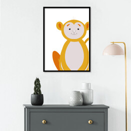 Plakat w ramie Wesoła małpka - dziecięca dekoracja