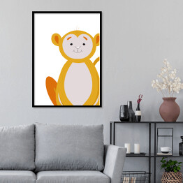 Plakat w ramie Wesoła małpka - dziecięca dekoracja