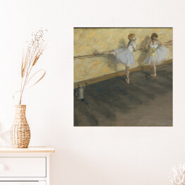 Plakat samoprzylepny Edgar Degas "Tancerze ćwiczący przy drążku baletowym" - reprodukcja