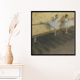 Plakat w ramie Edgar Degas "Tancerze ćwiczący przy drążku baletowym" - reprodukcja