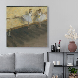 Obraz na płótnie Edgar Degas "Tancerze ćwiczący przy drążku baletowym" - reprodukcja