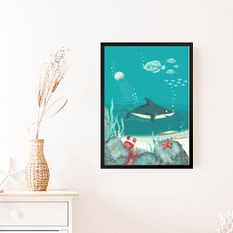Obraz w ramie Pod wodą - rekin