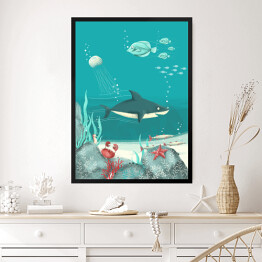 Obraz w ramie Pod wodą - rekin