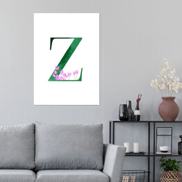 Plakat Roślinny alfabet - litera Z jak zimowit