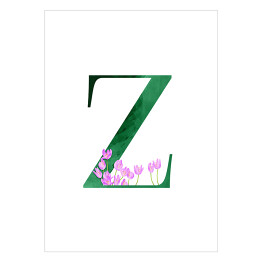 Plakat Roślinny alfabet - litera Z jak zimowit