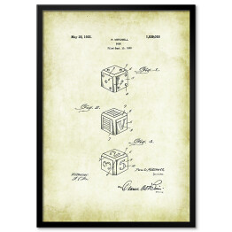 Plakat w ramie P. Mitchell - patenty na rycinach vintage