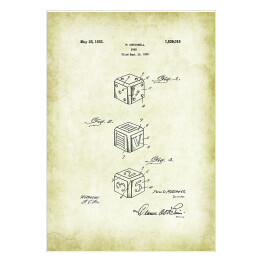 Plakat samoprzylepny P. Mitchell - patenty na rycinach vintage