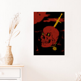 Plakat Wiedźmin - czaszka i miecz