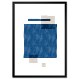 Obraz klasyczny Beżowe kwadraty i niebieskie czworokąty