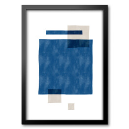Obraz w ramie Beżowe kwadraty i niebieskie czworokąty