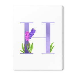 Obraz na płótnie Roślinny alfabet - litera H jak hiacynt