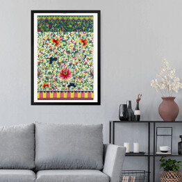 Obraz w ramie Kolorowy ornament kwiatowy z wzorem geometrycznym