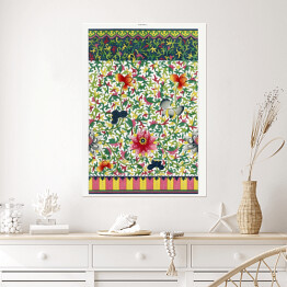 Plakat Kolorowy ornament kwiatowy z wzorem geometrycznym