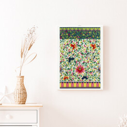 Obraz na płótnie Kolorowy ornament kwiatowy z wzorem geometrycznym