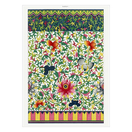 Plakat samoprzylepny Kolorowy ornament kwiatowy z wzorem geometrycznym