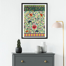 Obraz w ramie Kolorowy ornament kwiatowy z wzorem geometrycznym