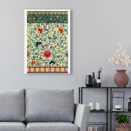 Obraz klasyczny Kolorowy ornament kwiatowy z wzorem geometrycznym