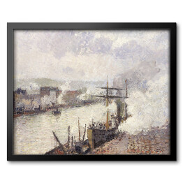 Obraz w ramie Camille Pissarro Parowce w porcie Rouen. Reprodukcja