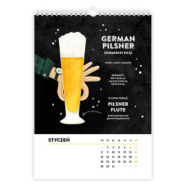 Kalendarz 13-stronicowy Kalendarz dla piwosza z rodzajami piw
