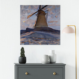 Plakat samoprzylepny Piet Mondriaan "Windmill"
