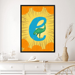 Obraz w ramie Zwierzęcy alfabet - E jak emu
