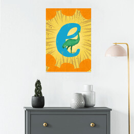 Plakat Zwierzęcy alfabet - E jak emu