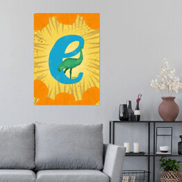 Plakat Zwierzęcy alfabet - E jak emu
