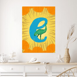 Plakat samoprzylepny Zwierzęcy alfabet - E jak emu