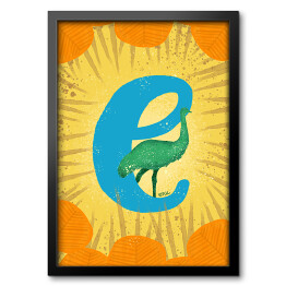 Obraz w ramie Zwierzęcy alfabet - E jak emu