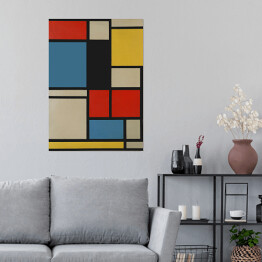 Plakat samoprzylepny Piet Mondriaan "Composition in blue, red and yellow"