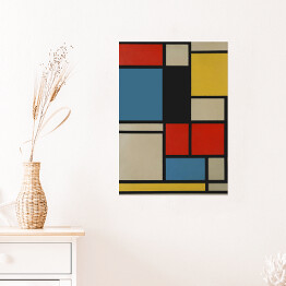 Plakat samoprzylepny Piet Mondriaan "Composition in blue, red and yellow"