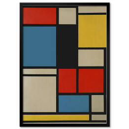 Plakat w ramie Piet Mondriaan "Composition in blue, red and yellow"