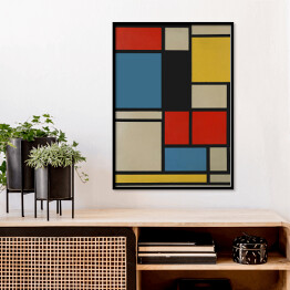 Plakat w ramie Piet Mondriaan "Composition in blue, red and yellow"