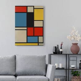 Obraz na płótnie Piet Mondriaan "Composition in blue, red and yellow"
