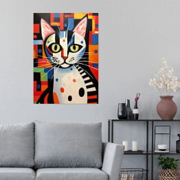 Plakat samoprzylepny Kot à la Pablo Picasso