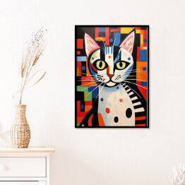 Plakat w ramie Kot à la Pablo Picasso
