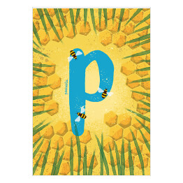 Plakat Zwierzęcy alfabet - P jak pszczoła 