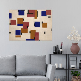 Plakat samoprzylepny Piet Mondrain "Kompozycja w kolorze B" - reprodukcja