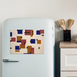 Magnes dekoracyjny Piet Mondrain "Kompozycja w kolorze B" - reprodukcja