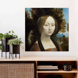 Plakat samoprzylepny Leonardo da Vinci "Portret Ginevry Benci" - reprodukcja