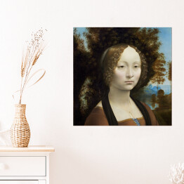 Plakat samoprzylepny Leonardo da Vinci "Portret Ginevry Benci" - reprodukcja