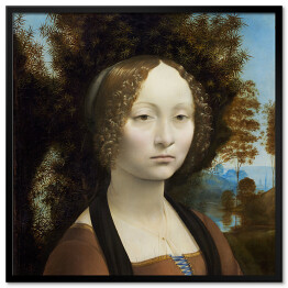 Plakat w ramie Leonardo da Vinci "Portret Ginevry Benci" - reprodukcja