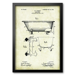 Obraz w ramie E. H. Sloman - patenty na rycinach vintage