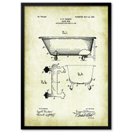 Plakat w ramie E. H. Sloman - patenty na rycinach vintage