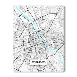 Obraz na płótnie Mapa Warszawy 