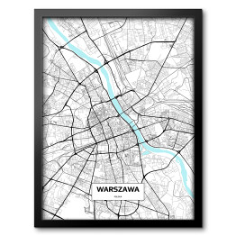 Obraz w ramie Mapa Warszawy 