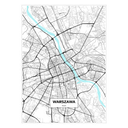 Plakat samoprzylepny Mapa Warszawy 