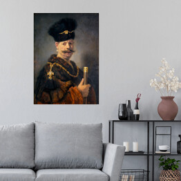 Plakat samoprzylepny Rembrandt Szlachcic polski. Reprodukcja