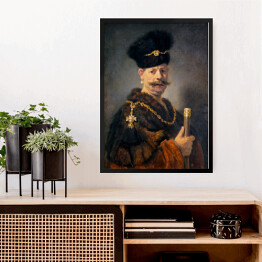 Obraz w ramie Rembrandt Szlachcic polski. Reprodukcja